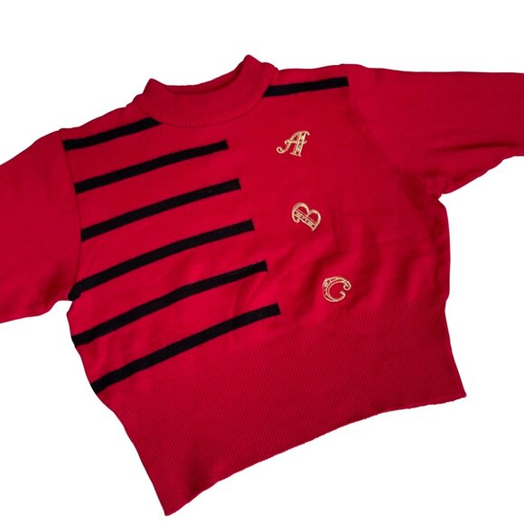 Carlotta (Germany) Intarsia Rib Stitch Cashmere Wool Embroidered Jumper : M - Picture 3 of 6